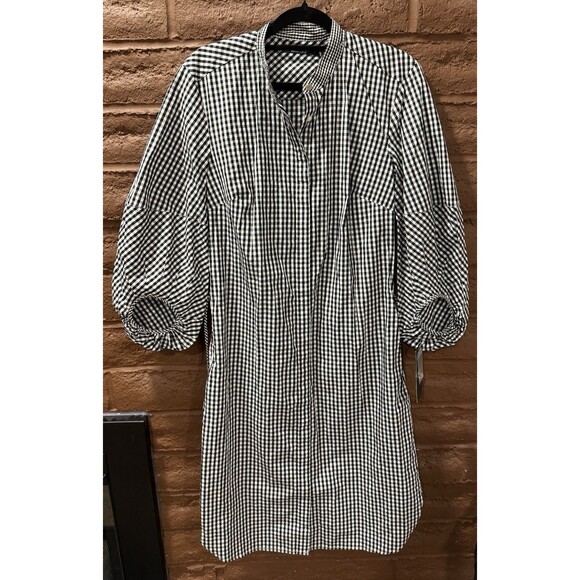 Ralph Lauren Black & White Gingham Tie Shirt Dress Size 4 NWT $135 - Picture 1 of 13